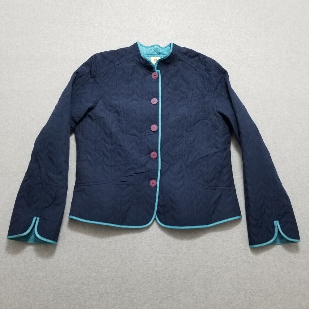 Belongings Jacket Womens Large‎ Blue Buttons Pockets Lightweight